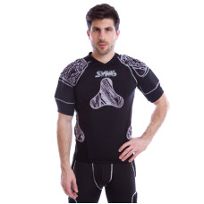 Футболка захисна для гри в регбі регбійка SYN6 SS375-F L-XL чорний-сірий