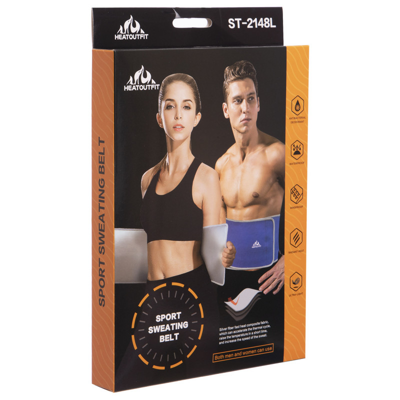 Пояс для схуднення з композитної тканини Nano Hot Silver HEATOUTFIT ST-2148-XL розмір 110смх28смх3мм чорний