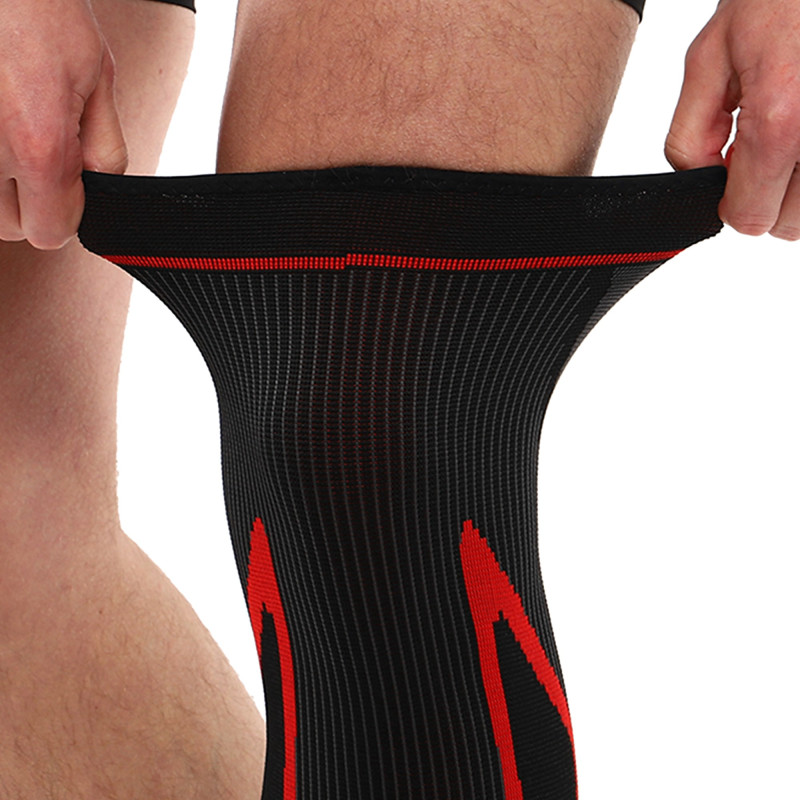 Бандаж еластичний подовжений компресійний на гомілку і коліно Knee compression sleeve SIBOTE ST-7218 1шт