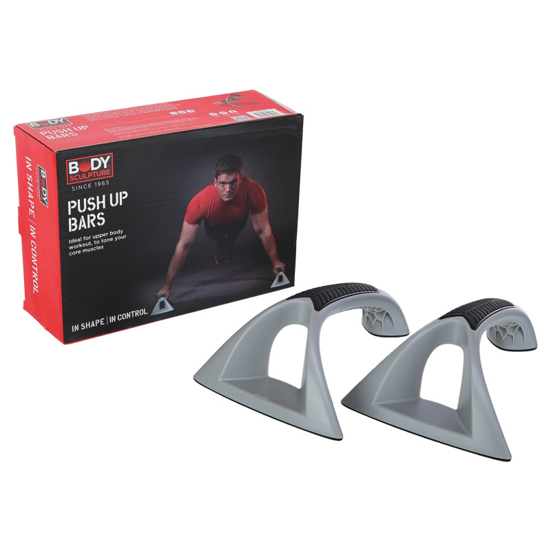 Упори для віджимань 2штуки BODY SCULPTURE SXBB-634-B PUSH-UP BAR чорний-сірий