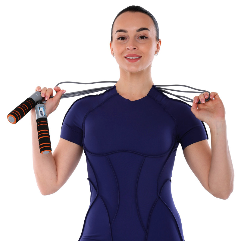 Скакалка з електронним лічильником BODY SCULPTURE SXBK-690EO-B 2,75м чорний-помаранчевий
