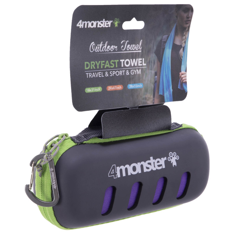 Рушник спортивний з мікрофібри в чохлі EVA CASE SPORTS TOWEL FRYFAST 4Monster T-EDT-120 60х120см кольори в асортименті
