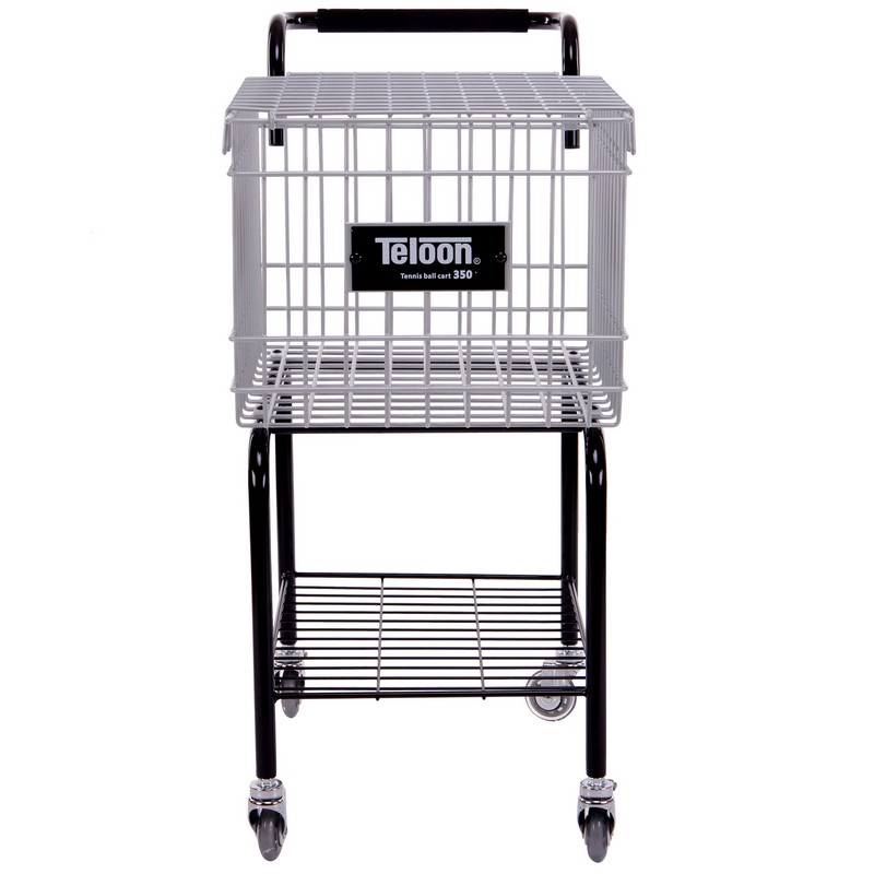 Кошик для тенісних м'ячів візок TENNIS BALL CART на 350 м'ячів TELOON T115-350 чорний-срібний