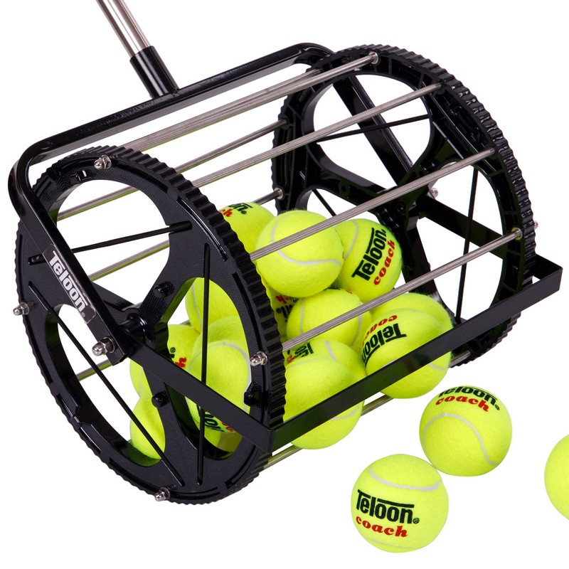 Машина-кошик для збору тенісних м'ячів TENNIS BALL CART на 60 м'ячів TELOON T115-60 чорний