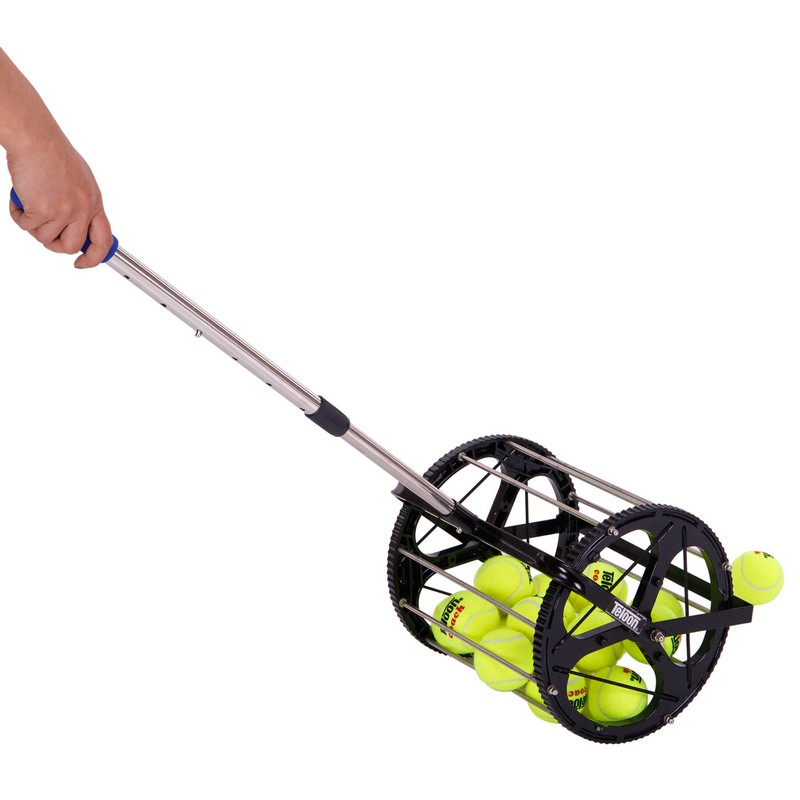 Машина-кошик для збору тенісних м'ячів TENNIS BALL CART на 60 м'ячів TELOON T115-60 чорний