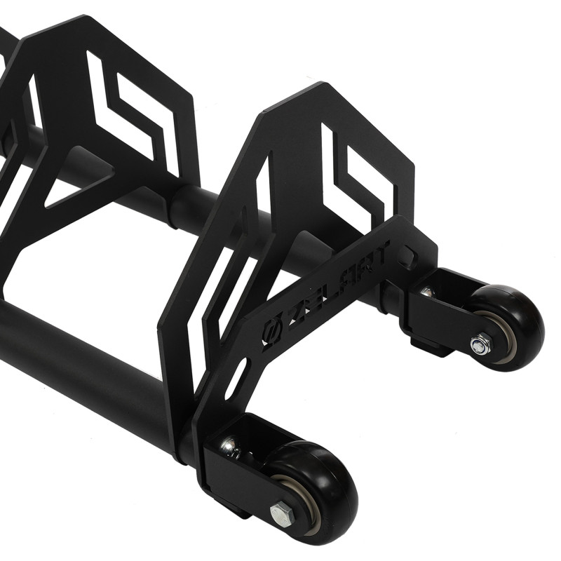 Стійка горизонтальна для бамперних млинців дисків пересувна Bumper Plate Rack Mdbuddy TA-1691 розмір-130x30x26см чорний
