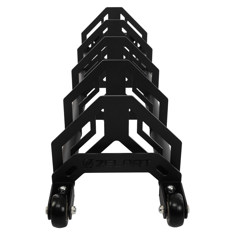 Стійка горизонтальна для бамперних млинців дисків пересувна Bumper Plate Rack Mdbuddy TA-1691 розмір-130x30x26см чорний