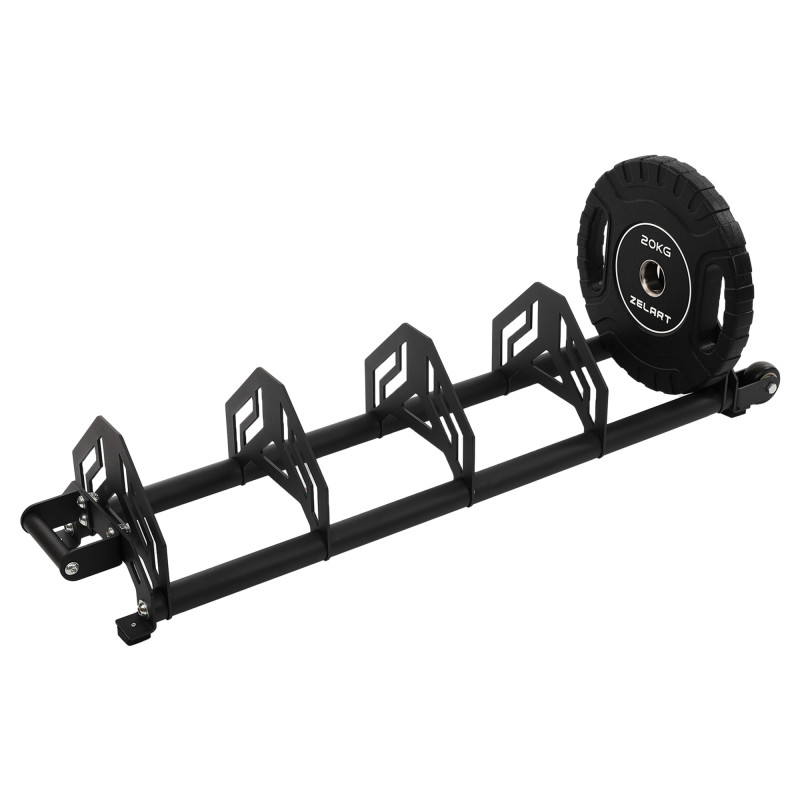 Стійка горизонтальна для бамперних млинців дисків пересувна Bumper Plate Rack Mdbuddy TA-1691 розмір-130x30x26см чорний
