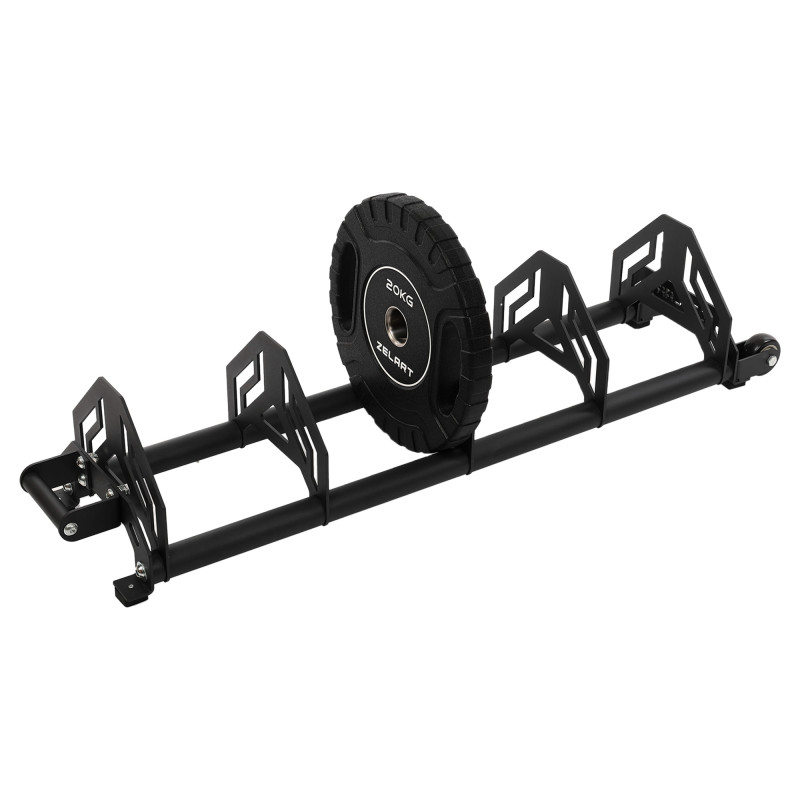 Стійка горизонтальна для бамперних млинців дисків пересувна Bumper Plate Rack Mdbuddy TA-1691 розмір-130x30x26см чорний