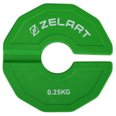 Блини диски змінні гумові Rubber Change Plates Zelart TA-1692-0_25 0,25 кг зелений