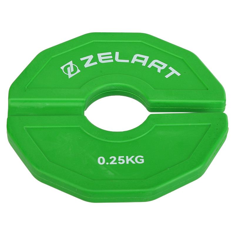 Блини диски змінні гумові Rubber Change Plates Zelart TA-1692-0_25 0,25 кг зелений
