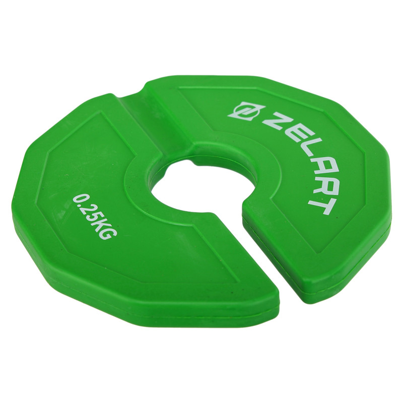 Блини диски змінні гумові Rubber Change Plates Zelart TA-1692-0_25 0,25 кг зелений