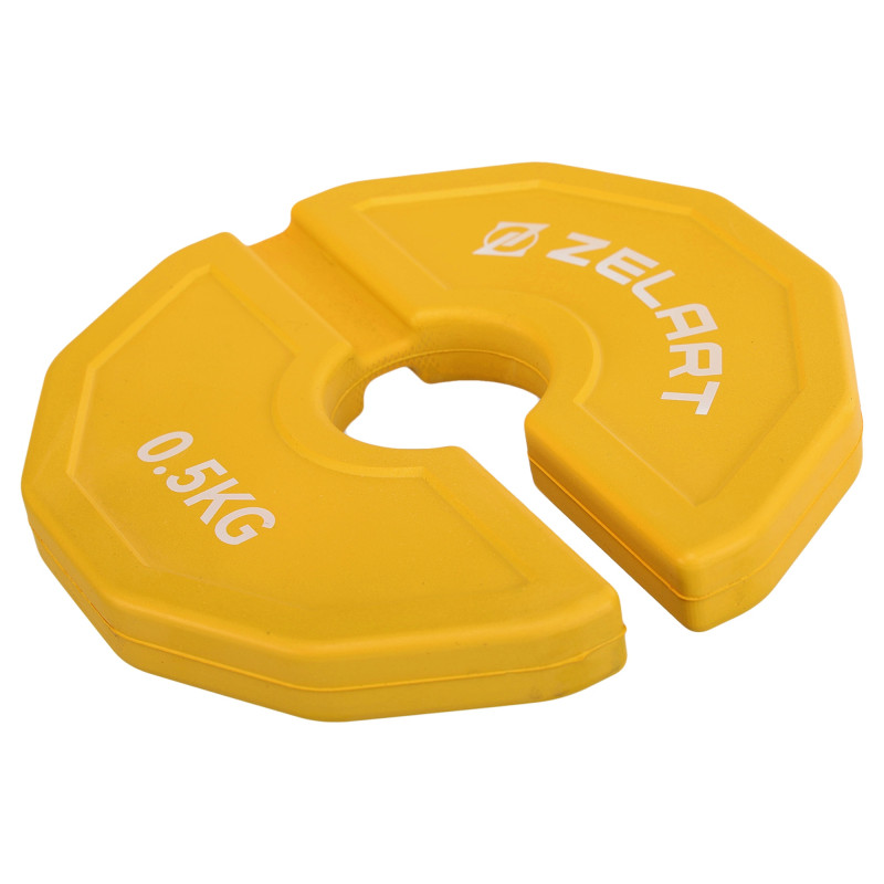 Блини диски змінні гумові Rubber Change Plates Zelart TA-1692-0_5 0,5 кг жовтий