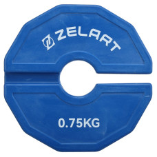 Блини диски змінні гумові Rubber Change Plates Zelart TA-1692-0_75 0,75 кг синій