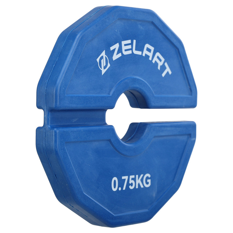 Блини диски змінні гумові Rubber Change Plates Zelart TA-1692-0_75 0,75 кг синій