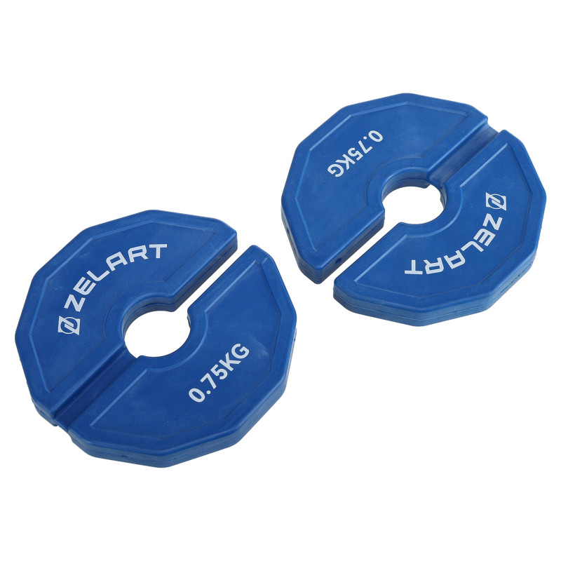 Блини диски змінні гумові Rubber Change Plates Zelart TA-1692-0_75 0,75 кг синій
