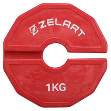 Блини диски змінні гумові Rubber Change Plates Zelart TA-1692-1 1кг червоний