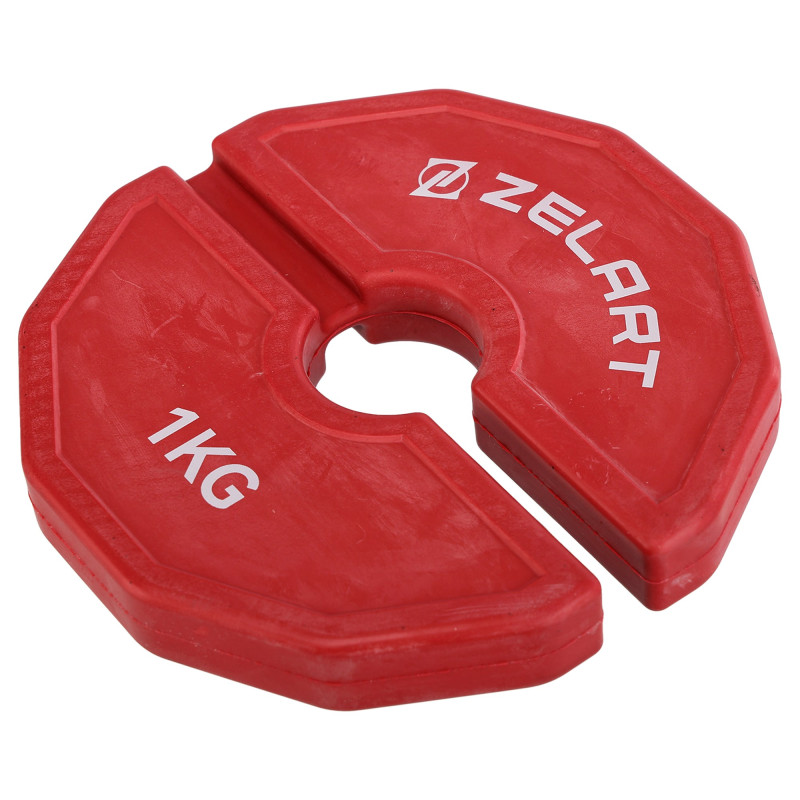 Блини диски змінні гумові Rubber Change Plates Zelart TA-1692-1 1кг червоний