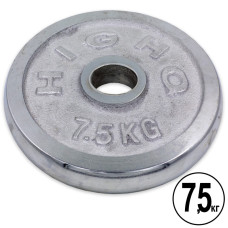 Бліни диски хромовані HIGHQ SPORT TA-1838-7_5B 52мм 7,5кг хром