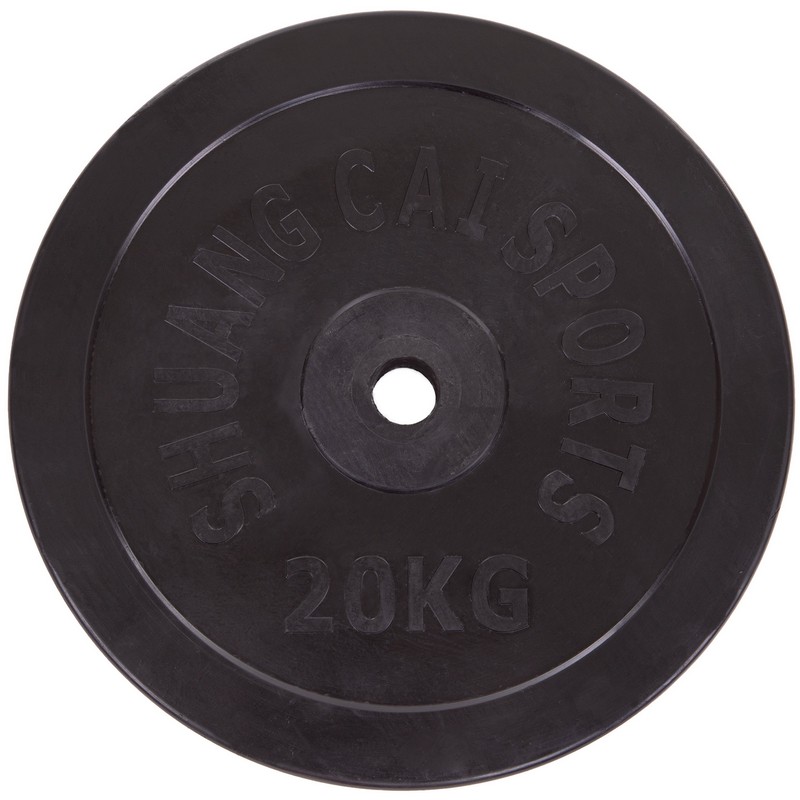 Млинці диски гумові SHUANG CAI SPORTS TA-2188-20S 30мм 20кг чорний