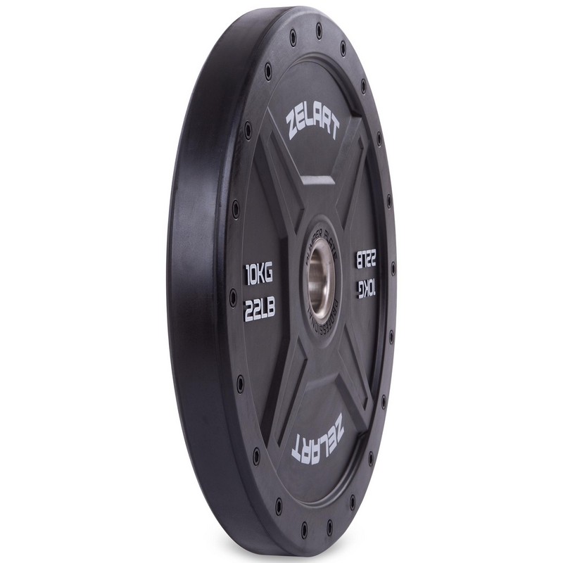 Бамперні диски гумові Bumper Plates Zelart TA-2258-10 50,4мм 10кг чорний