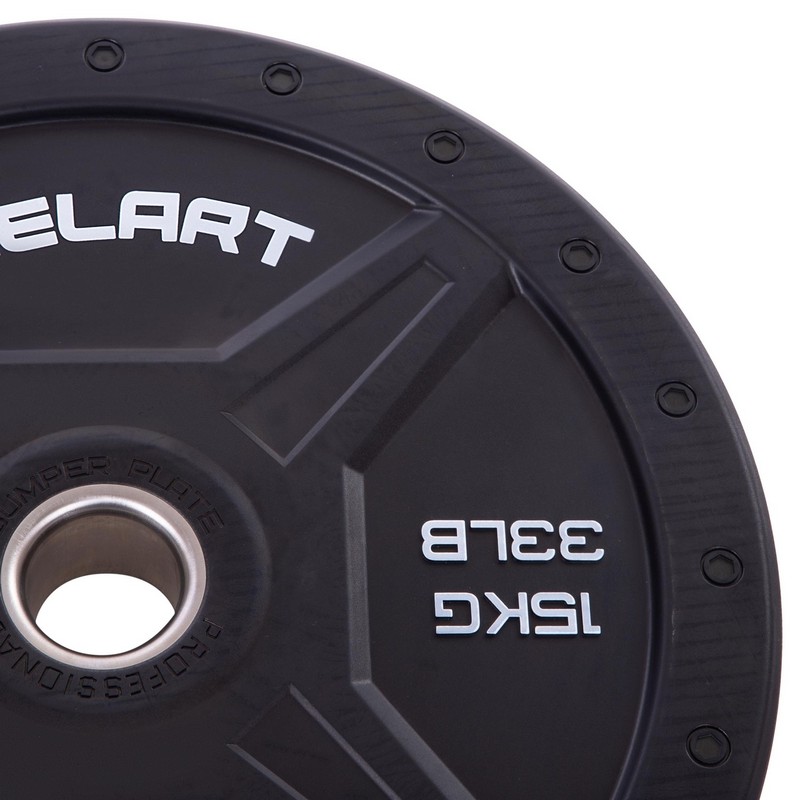 Бамперні диски гумові Bumper Plates Zelart TA-2258-15 50,4мм 15кг чорний