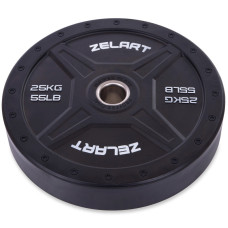 Бамперні диски гумові Bumper Plates Zelart TA-2258-25 50,4мм 25кг чорний