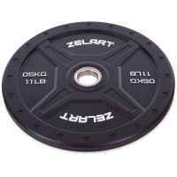 Бамперні диски гумові Bumper Plates Zelart TA-2258-5 50,4мм 5кг чорний