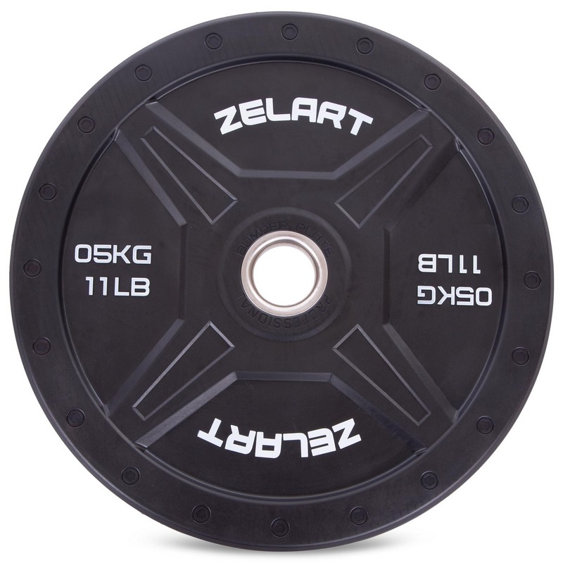Бамперні диски гумові Bumper Plates Zelart TA-2258-5 50,4мм 5кг чорний