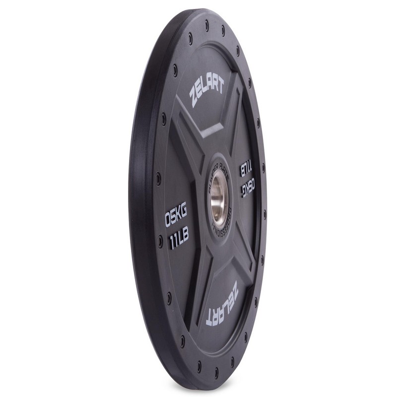 Бамперні диски гумові Bumper Plates Zelart TA-2258-5 50,4мм 5кг чорний