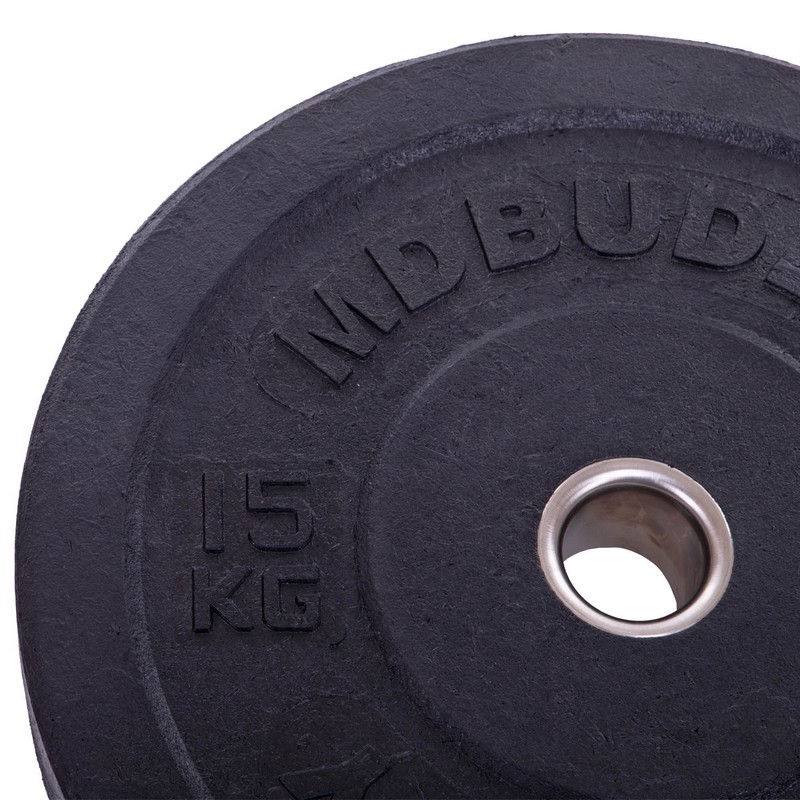 Бамперні диски гумові Bumper Plates MDbuddy TA-2676-15 51мм 15кг чорний