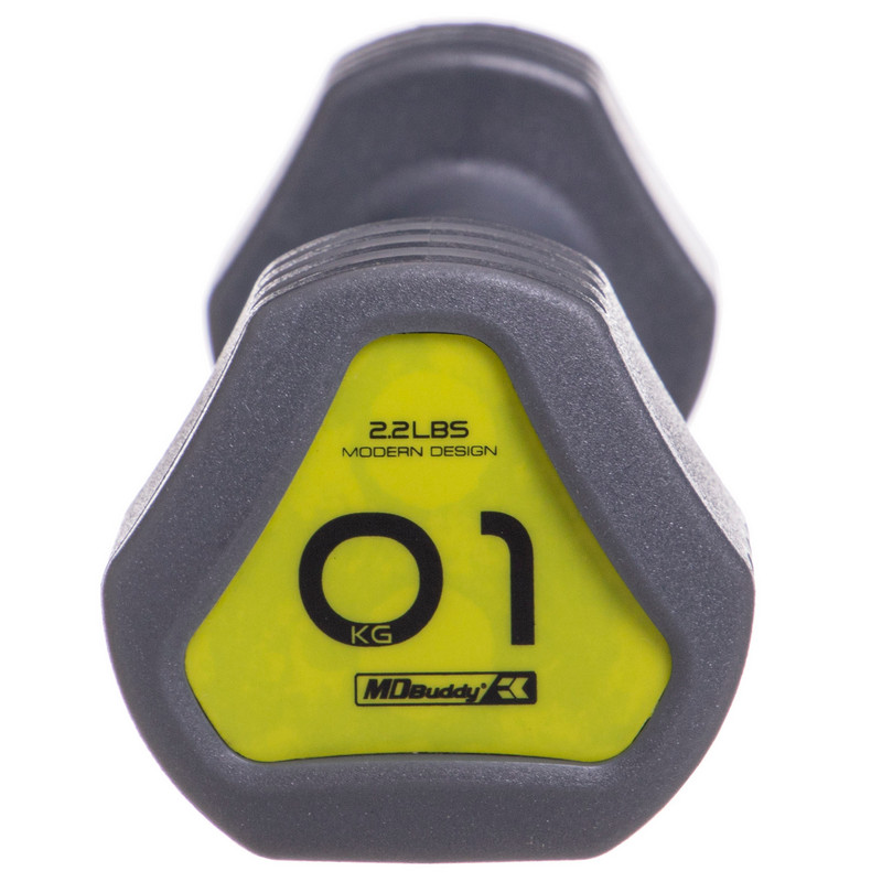Гантель цільна з поліуретановим покриттям 1штука Zelart TA-2678-1 1шт 1кг сірий