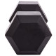 Гантель цільна шестигранна гексагональна обгумована Zelart TA-2679-42_5 1шт 42,5кг чорний