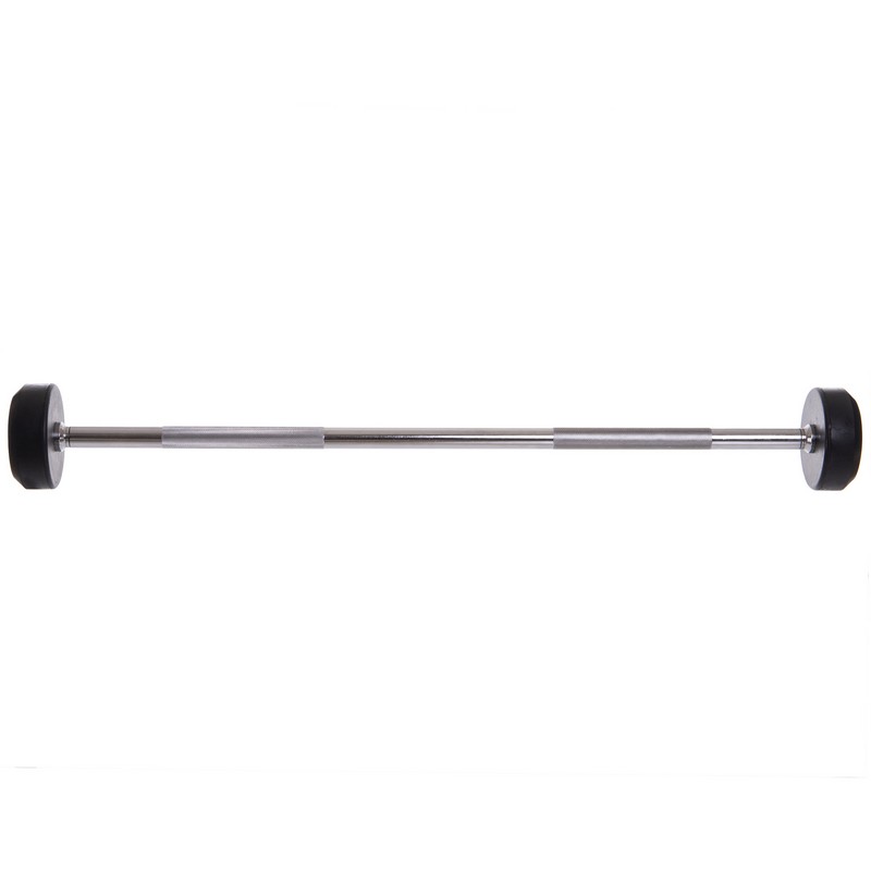 Штанга нерозбірна з фіксованою вагою пряма гумова Zelart Rubber Coated Barbell TA-2685-10 довжина-95см 10кг чорний