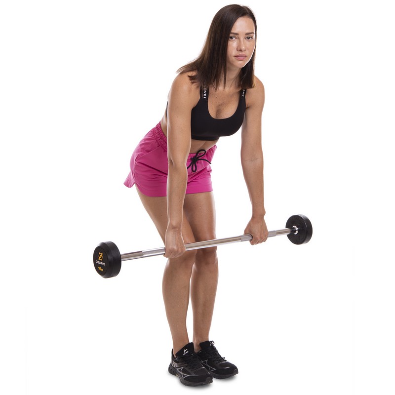 Штанга нерозбірна з фіксованою вагою пряма гумова Zelart Rubber Coated Barbell TA-2685-10 довжина-95см 10кг чорний
