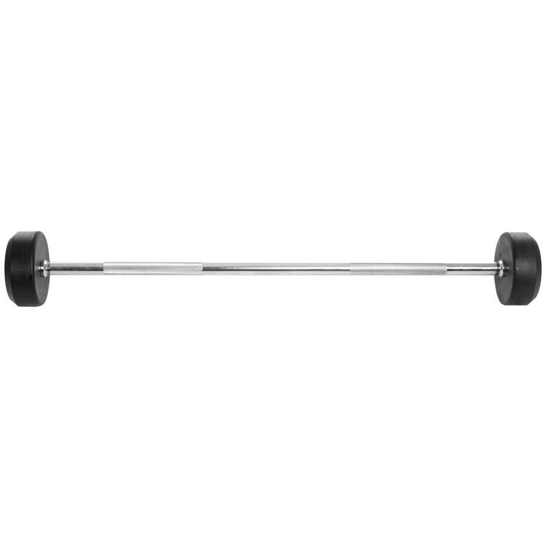 Штанга нерозбірна з фіксованою вагою пряма гумова Zelart Rubber Coated Barbell TA-2685-15 довжина-95см 15кг чорний