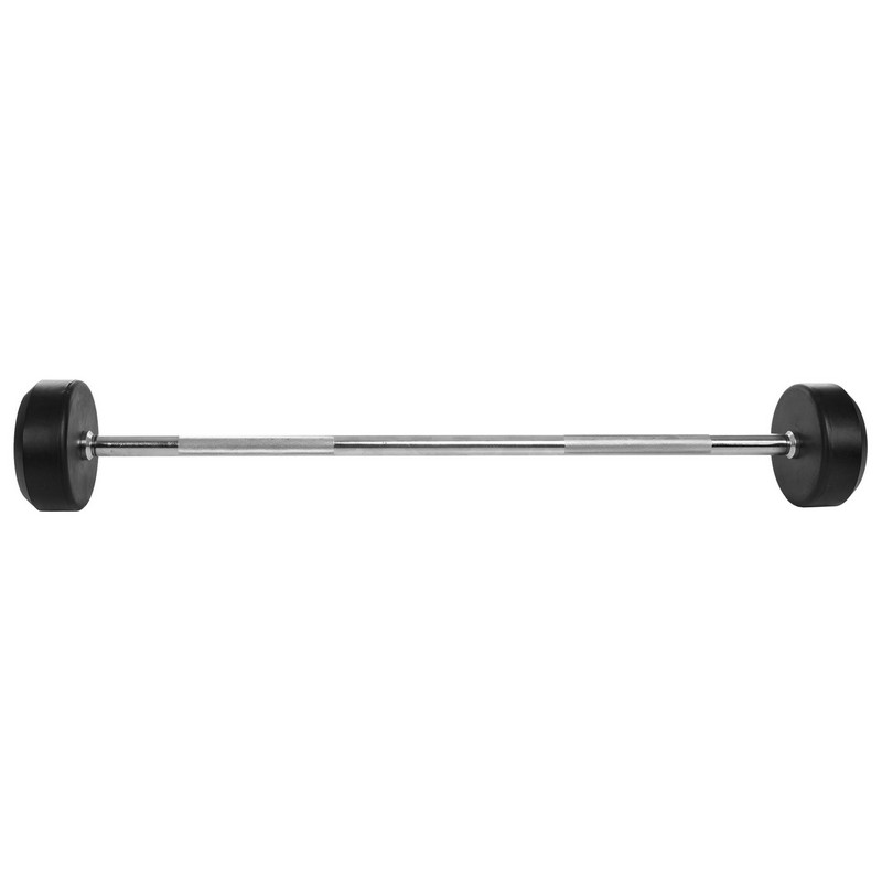 Штанга нерозбірна з фіксованою вагою пряма гумова Zelart Rubber Coated Barbell TA-2685-20 довжина-95см 20кг чорний