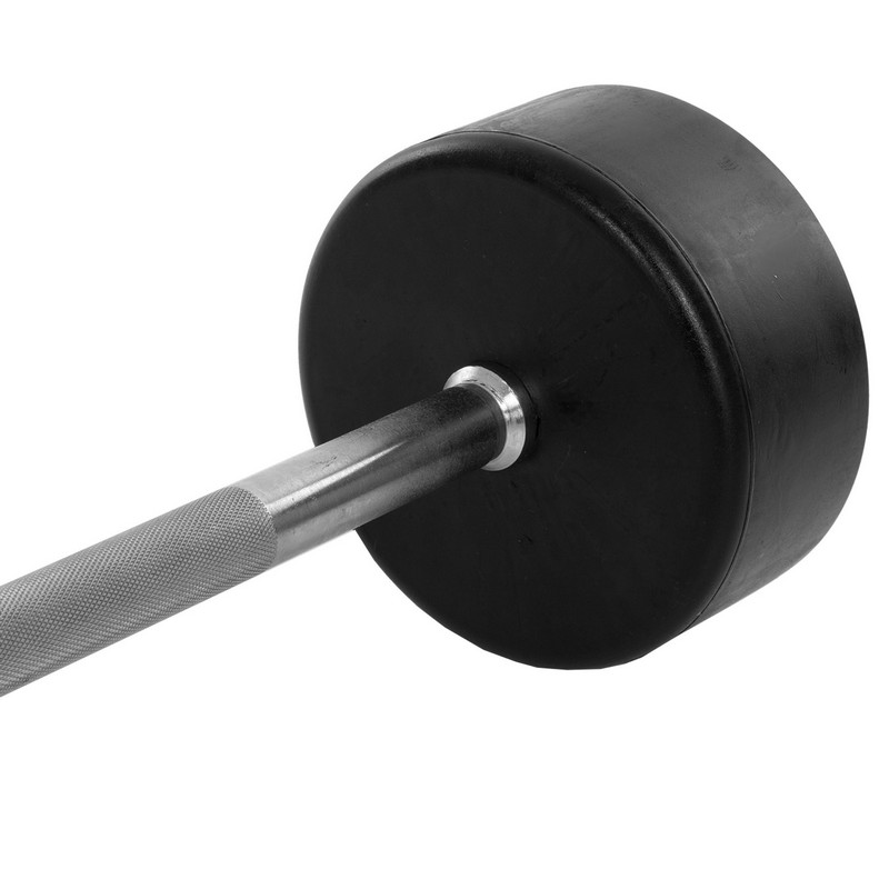 Штанга нерозбірна з фіксованою вагою пряма гумова Zelart Rubber Coated Barbell TA-2685-40 довжина-95см 40кг чорний