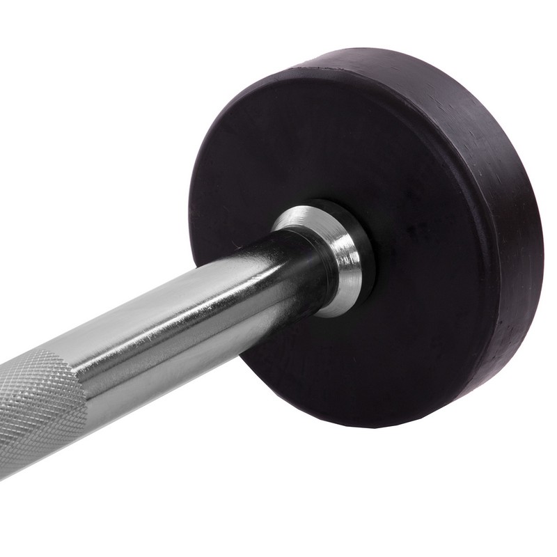 Штанга нерозбірна з фіксованою вагою пряма гумова Zelart Rubber Coated Barbell TA-2685-5 довжина-95см 5кг чорний