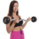 Штанга нерозбірна з фіксованою вагою вигнута гумова Zelart Rubber Coated Barbell TA-2687-10 довжина-95см 10кг чорний
