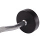 Штанга нерозбірна з фіксованою вагою вигнута гумова Zelart Rubber Coated Barbell TA-2687-15 довжина-95см 15кг чорний