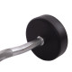 Штанга нерозбірна з фіксованою вагою вигнута гумова Zelart Rubber Coated Barbell TA-2687-25 довжина-95см 25кг чорний