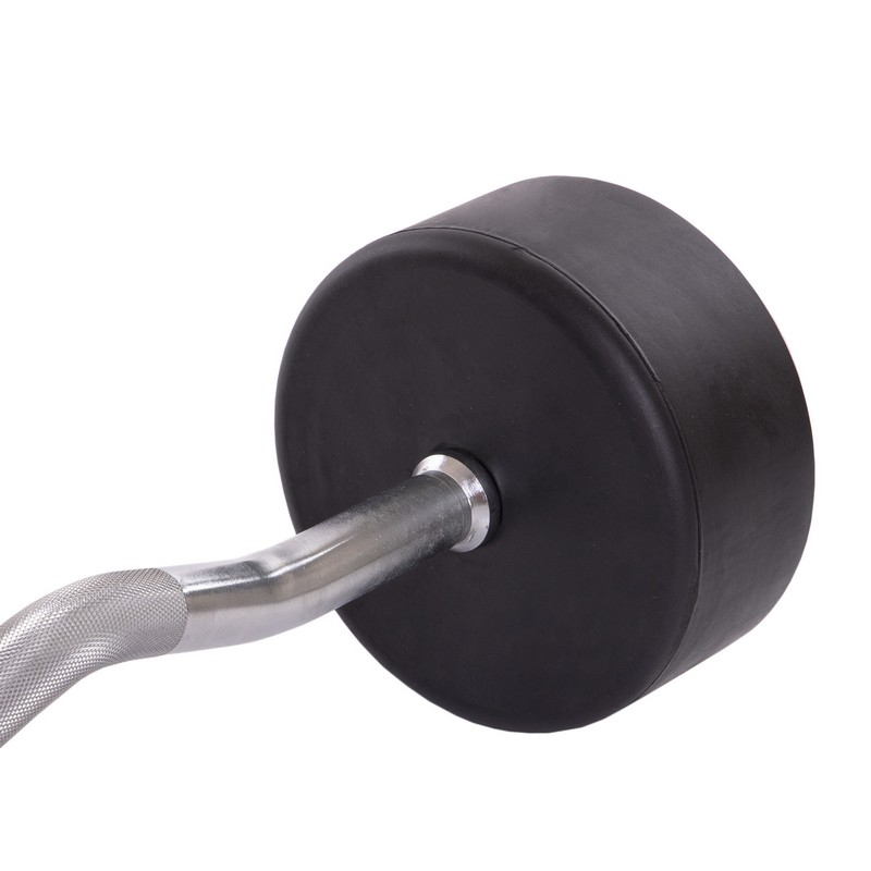 Штанга нерозбірна з фіксованою вагою вигнута гумова Zelart Rubber Coated Barbell TA-2687-40 довжина-95см 40кг чорний