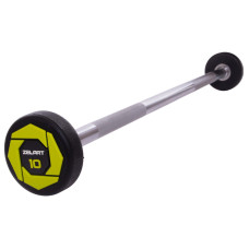 Штанга нерозбірна з фіксованою вагою пряма поліуретанова Zelart Urethane Barbell TA-2689-10 довжина-103см 10кг чорний-салатовий