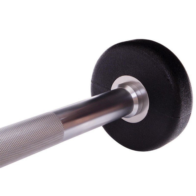 Штанга нерозбірна з фіксованою вагою пряма поліуретанова Zelart Urethane Barbell TA-2689-10 довжина-103см 10кг чорний-салатовий