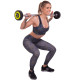 Штанга нерозбірна з фіксованою вагою пряма поліуретанова Zelart Urethane Barbell TA-2689-15 довжина-104см 15кг чорний-салатовий