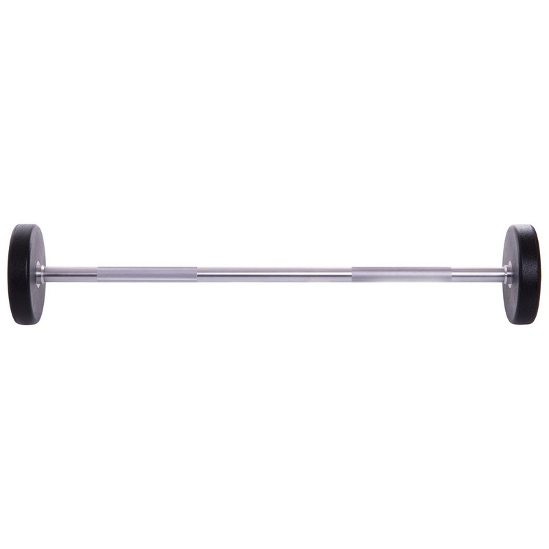 Штанга нерозбірна з фіксованою вагою пряма поліуретанова Zelart Urethane Barbell TA-2689-20 довжина-104см 20кг чорний-салатовий