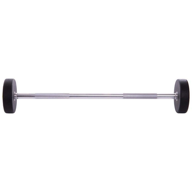 Штанга нерозбірна з фіксованою вагою пряма поліуретанова Zelart Urethane Barbell TA-2689-25 довжина-106см 25кг чорний-салатовий