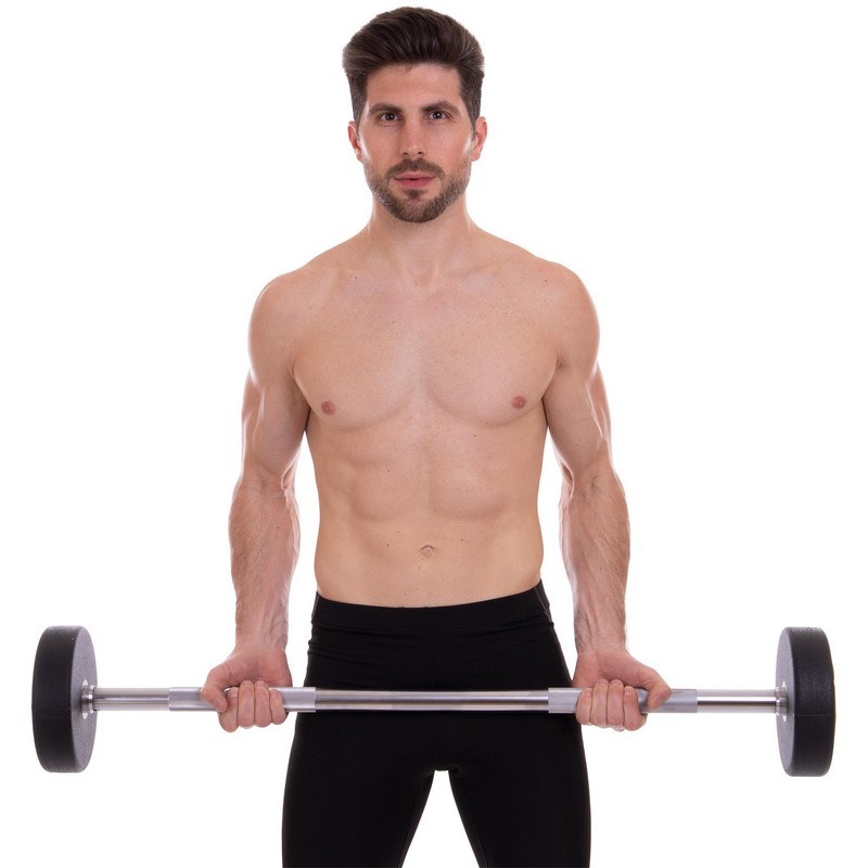 Штанга нерозбірна з фіксованою вагою пряма поліуретанова Zelart Urethane Barbell TA-2689-25 довжина-106см 25кг чорний-салатовий