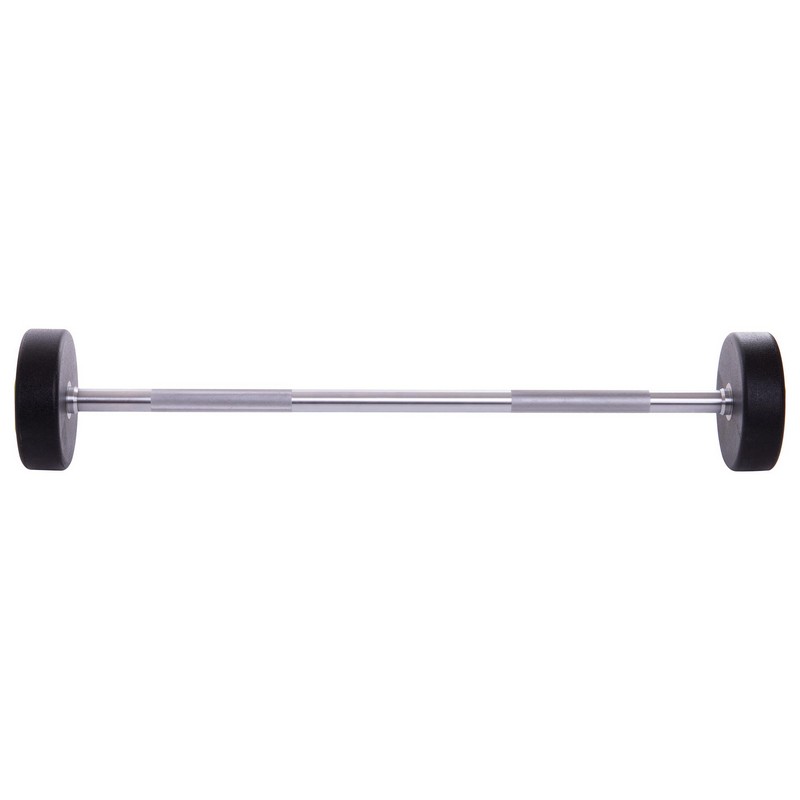Штанга нерозбірна з фіксованою вагою пряма поліуретанова Zelart Urethane Barbell TA-2689-30 довжина-107см 30кг чорний-салатовий